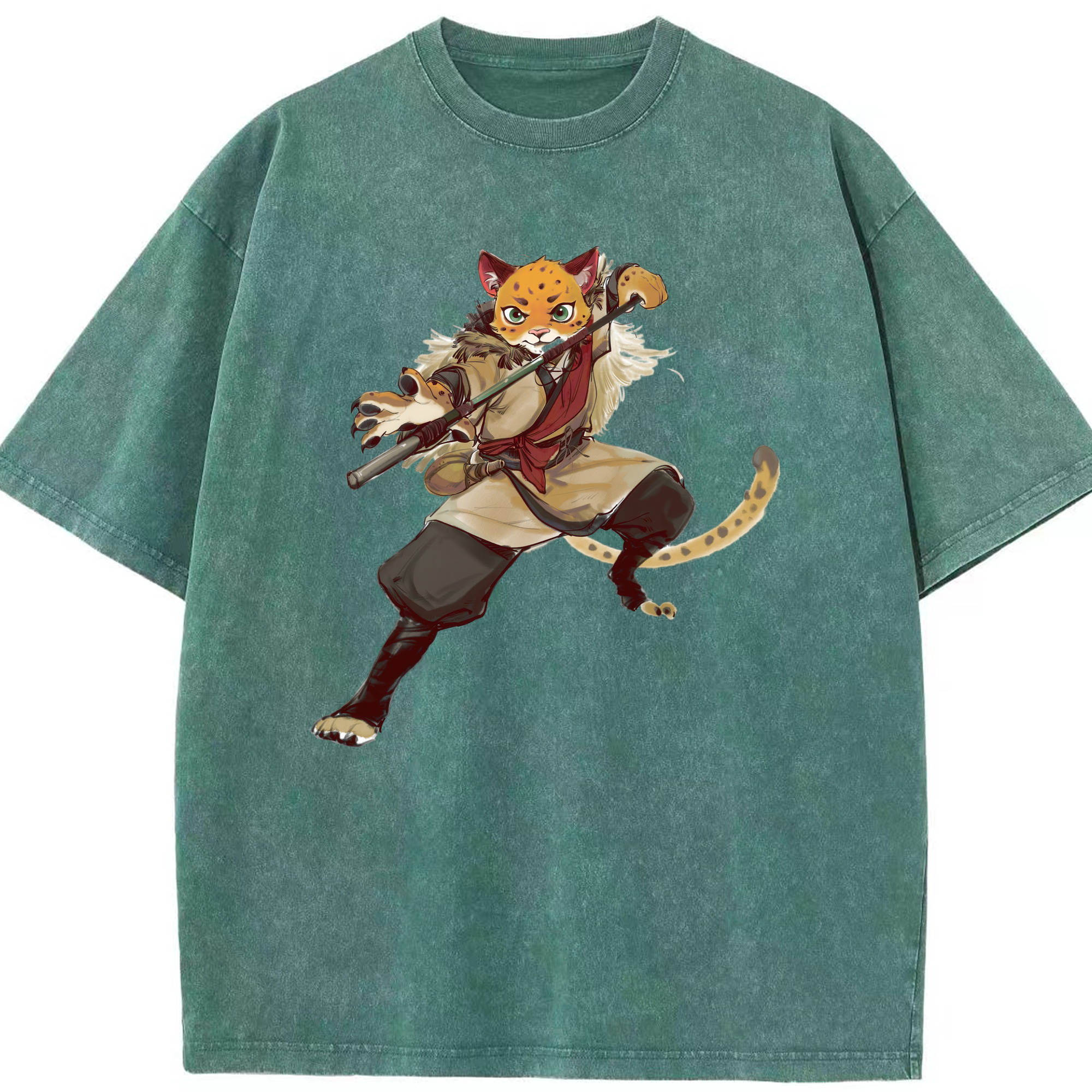 （画像用） Ne Zha 2 ナタ 魔童の大暴れ 綿100% ヴィンテージ風 半袖Tシャツ（フロントプリント）